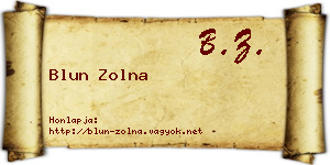Blun Zolna névjegykártya